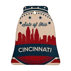 Retro Cincinnati Ohio Skyline Ornament (bell) by Bigfootshirtshop