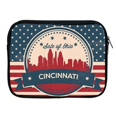 Retro Cincinnati Ohio Skyline Apple Ipad 2/3/4 Zipper Cases by Bigfootshirtshop