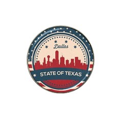 Retro Dallas Texas Skyline Hat Clip Ball Marker (4 Pack)