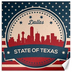 Retro Dallas Texas Skyline Canvas 12  X 12   by Bigfootshirtshop