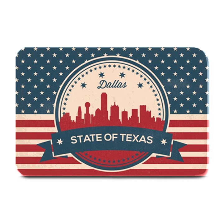 Retro Dallas Texas Skyline Plate Mats