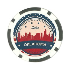 Tulsa Oklahoma Retro Skyline Poker Chip Card Guard (10 Pack) by Bigfootshirtshop