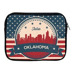 Tulsa Oklahoma Retro Skyline Apple Ipad 2/3/4 Zipper Cases by Bigfootshirtshop