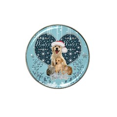 It s Winter And Christmas Time, Cute Kitten And Dogs Hat Clip Ball Marker