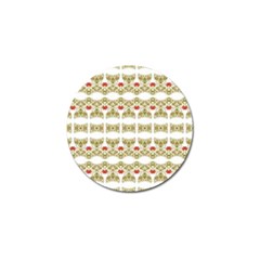 Striped Ornate Floral Print Golf Ball Marker (4 Pack) by dflcprints