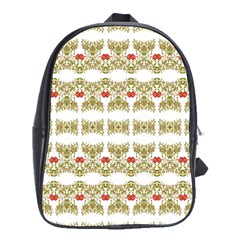 Striped Ornate Floral Print School Bag (large) by dflcprints