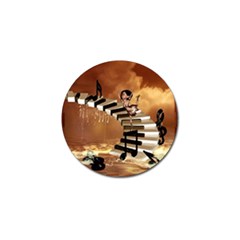 Cute Little Girl Dancing On A Piano Golf Ball Marker (4 Pack) by FantasyWorld7