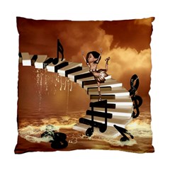 Cute Little Girl Dancing On A Piano Standard Cushion Case (one Side) by FantasyWorld7