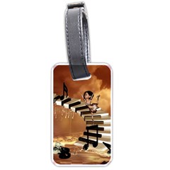 Cute Little Girl Dancing On A Piano Luggage Tags (one Side)  by FantasyWorld7