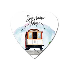 San Francisco Trolley California Bear Heart Magnet by Bigfootshirtshop