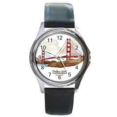 San Francisco Golden Gate Bridge Round Metal Watch by Bigfootshirtshop