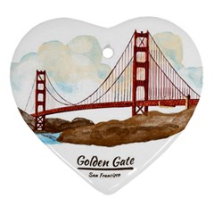 San Francisco Golden Gate Bridge Ornament (heart) by Bigfootshirtshop