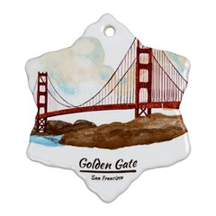 San Francisco Golden Gate Bridge Snowflake Ornament (two Sides) by Bigfootshirtshop