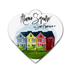 San Francisco Alamo Square Dog Tag Heart (one Side) by Bigfootshirtshop