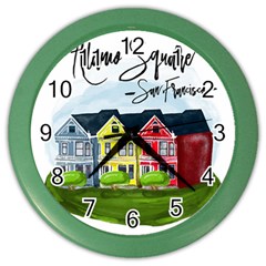 San Francisco Alamo Square Color Wall Clocks by Bigfootshirtshop