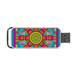 Sunny And Bohemian Sun Shines In Colors Portable Usb Flash (two Sides) by pepitasart