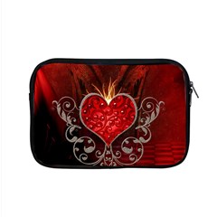 Wonderful Heart With Wings, Decorative Floral Elements Apple Macbook Pro 15  Zipper Case by FantasyWorld7