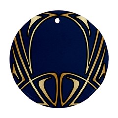 Art Nouveau,vintage,floral,belle Époque,elegant,blue,gold,art Deco,modern,trendy Ornament (round) by NouveauDesign