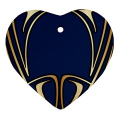 Art Nouveau,vintage,floral,belle Époque,elegant,blue,gold,art Deco,modern,trendy Heart Ornament (two Sides) by NouveauDesign