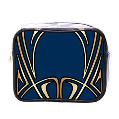 Art Nouveau,vintage,floral,belle Époque,elegant,blue,gold,art Deco,modern,trendy Mini Toiletries Bags by NouveauDesign