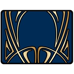Art Nouveau,vintage,floral,belle Époque,elegant,blue,gold,art Deco,modern,trendy Fleece Blanket (large)  by NouveauDesign