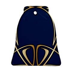 Art Nouveau,vintage,floral,belle Époque,elegant,blue,gold,art Deco,modern,trendy Bell Ornament (two Sides) by NouveauDesign