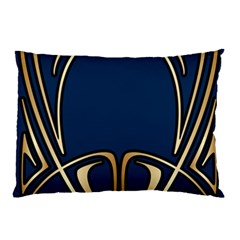 Art Nouveau,vintage,floral,belle Époque,elegant,blue,gold,art Deco,modern,trendy Pillow Case (two Sides) by NouveauDesign