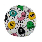 Cute And Fun Monsters Pattern Standard 15  Premium Round Cushions Back