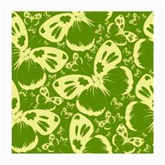 Pale Green Butterflies Pattern Medium Glasses Cloth (2-side) by Bigfootshirtshop