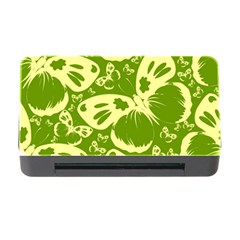 Pale Green Butterflies Pattern Memory Card Reader with CF
