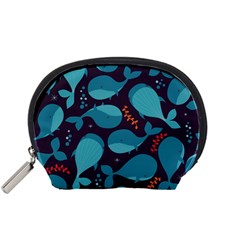 Blue Whale Pattern Accessory Pouches (small)  by Bigfootshirtshop