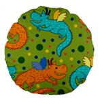 Colorful Dragons Pattern Large 18  Premium Round Cushions Back