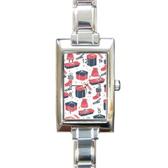 Christmas Gift Sketch Rectangle Italian Charm Watch by patternstudio