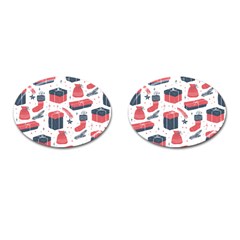 Christmas Gift Sketch Cufflinks (oval) by patternstudio