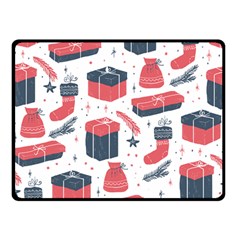 Christmas Gift Sketch Double Sided Fleece Blanket (small)  by patternstudio