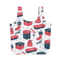 Christmas Gift Sketch Full Print Recycle Bags (m)  by patternstudio