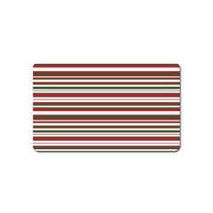 Christmas Stripes Pattern Magnet (name Card) by patternstudio