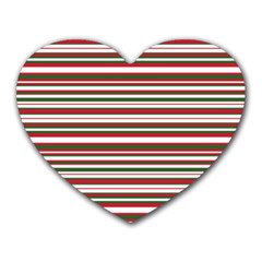 Christmas Stripes Pattern Heart Mousepads