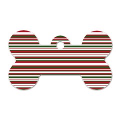 Christmas Stripes Pattern Dog Tag Bone (one Side) by patternstudio