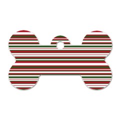 Christmas Stripes Pattern Dog Tag Bone (two Sides) by patternstudio