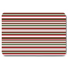 Christmas Stripes Pattern Large Doormat  by patternstudio