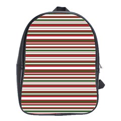 Christmas Stripes Pattern School Bag (large) by patternstudio