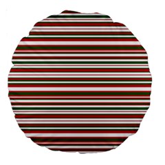 Christmas Stripes Pattern Large 18  Premium Round Cushions by patternstudio