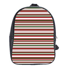 Christmas Stripes Pattern School Bag (xl) by patternstudio