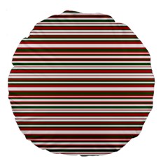 Christmas Stripes Pattern Large 18  Premium Flano Round Cushions by patternstudio