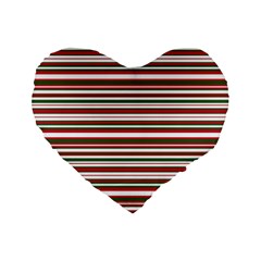 Christmas Stripes Pattern Standard 16  Premium Flano Heart Shape Cushions by patternstudio
