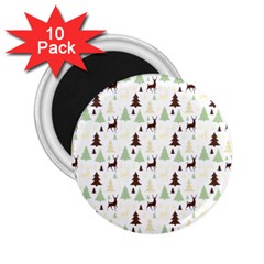 Reindeer Tree Forest 2 25  Magnets (10 Pack)  by patternstudio