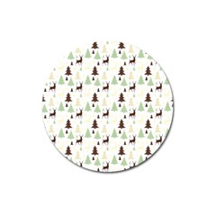 Reindeer Tree Forest Magnet 3  (round) by patternstudio