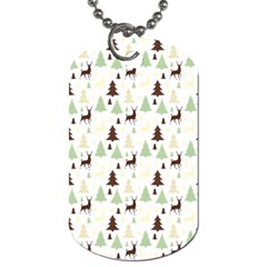 Reindeer Tree Forest Dog Tag (two Sides) by patternstudio