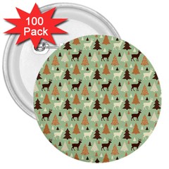 Reindeer Tree Forest Art 3  Buttons (100 Pack)  by patternstudio